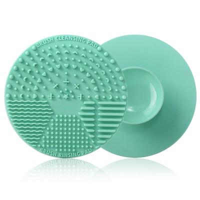 China Beauty Care Make Tools Amazon Hot Sale Portable Cosmetic Brush Cleaner Hand Wash Silicone Brush Cleaning Mat for sale