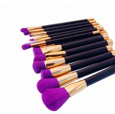 China Angular Blush Purple Synthetic Face Powder Eyeshadow Concealer Make Up Brushes 16pcs Makeup Brush Set for sale