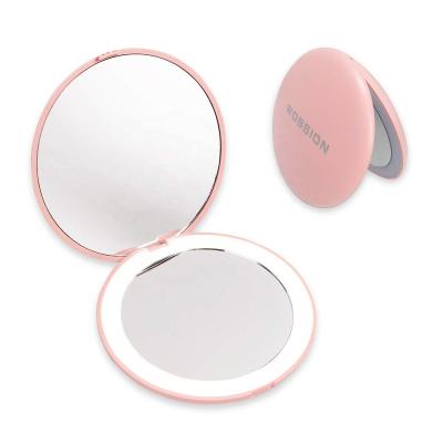 China Magnification 1X/10X Compact Makeup Mirror USB LED Rechargeable Travel Magnifying Mirror for sale