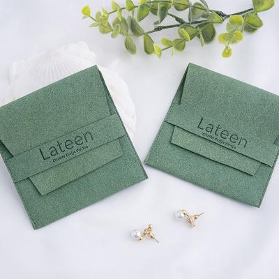 China Envelop Wholesale Custom logo small microfiber jewelry pouch earring envelope and packaging bag for sale