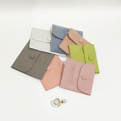 China Envelop Wholesale Custom Logo Luxury Microfiber Envelope Jewelry Bag Suede Velvet Flap Packing Pouch for sale