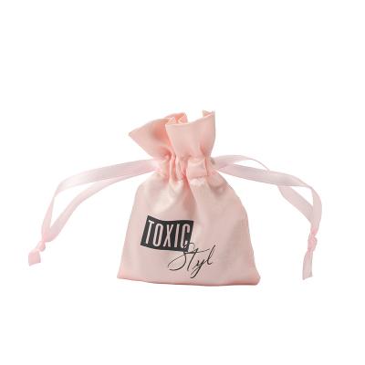 China Draswing Satin Bags Drawstring jewelry Packaging Small Mini Satin Jewelry Pouch Bags With Logo Custom for sale