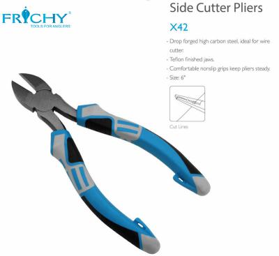 China Drop X42 Forged Teflon High Carbon Steel Finish Side Jaws Cutter Pliers X42 for sale