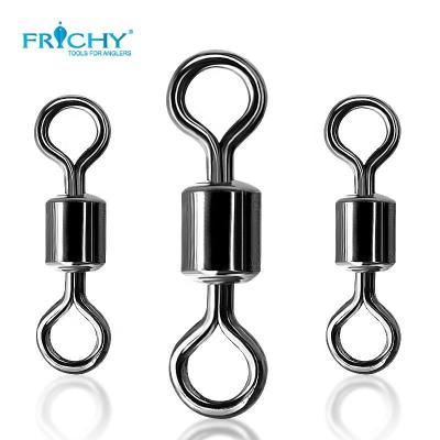 China 100pcs Stainless Steel Bearing Swivel Fishing Connector Barrel Rolling Solid Rings For Fishing Hook Lure Link Tackle for sale