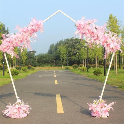 China Decor Eco - Friendly Floral Grid Round Garden Arch Metal Wedding Iron Garden Arches for sale