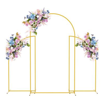 China 3 Pcs Eco-Friendly / Set Outdoor Wedding Arch Props Wrought Iron Flower Stand Geometric Irregular Birthday Party Backdrop Balloon Decor Shelf for sale