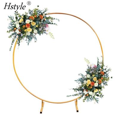 China Eco-friendly Wedding Gold Arch Kit Decoration White Round Metal Round Arch Balloon Round Metal Backdrop Stand For Birthday Party SD2354-1M for sale