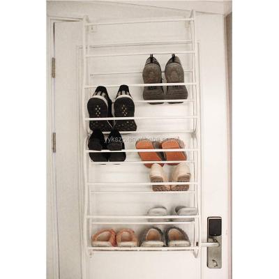 China Hanging Shoe Rack Shoe Rack Over The Door-24 Pairs, Over The Door Shoe Rack Organizer, White for sale