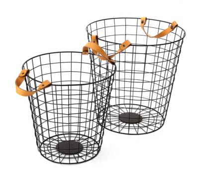 China Stocked Hanging Metal Wire Storage Basket Bin Set Of 2 for sale