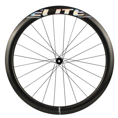 China Road Bicycles Road Bikes ELITEWHEELS 700c Carbon Road Disc Wheelset UNC Series 35 45 Uncoated Bicycle Wheels 50mm Ultralight for sale