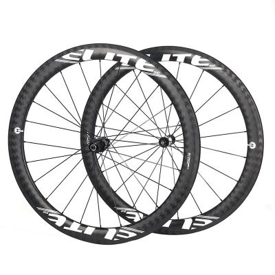 China Road Bicycles Road Bikes ELITEWHEELS AFF Carbon Fiber Road Bike 700C Width 38/50/60 Mm Depth 25mm Tubeless Compatible Wheelset for sale