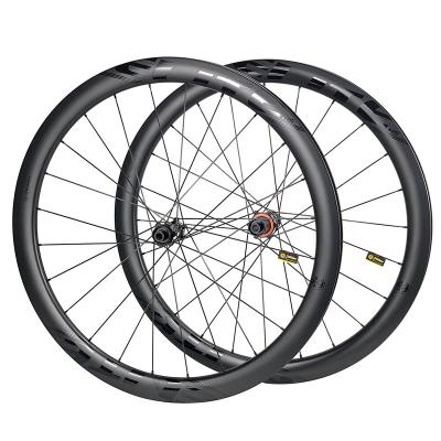 China Road Bikes ELITEWHEELS Carbon Gravel Wheelset Disc Brake Skirts 45mm Depth 29mm Width 700c Cyclocross for sale