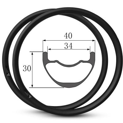 China Mountain Bikes Mountain Or Enduro 40mm Full Width 30mm Depth Carbon MTB Rims 29er Wheels for sale