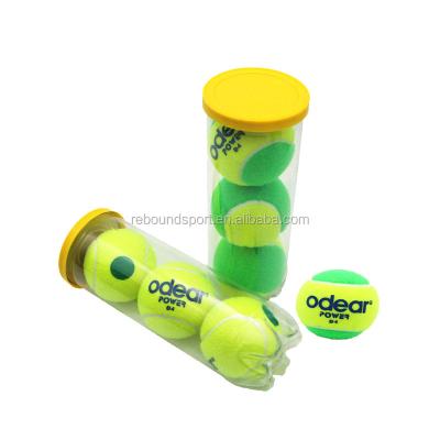 China China Custom Green Felt AW91 Acrylic ITF Dot Printing Stage Manufacturer and Natural Rubber 1 Kids Tennis Ball for sale