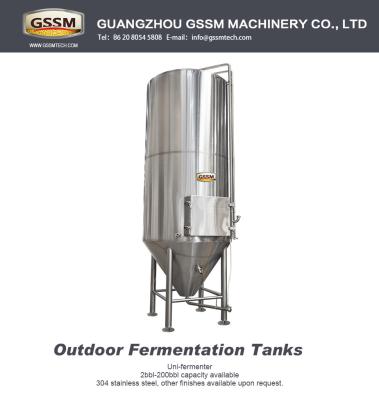 China 20 - 200 BBL Stainless Steel Beer Fermentation Tank For Outdoor Breweries for sale