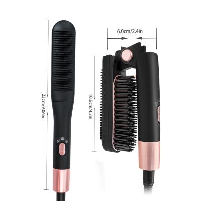 China OEM/ODM 2 in1 hotel salon beauty hair straightener brush with heater hair brush high quality fast straightener for sale