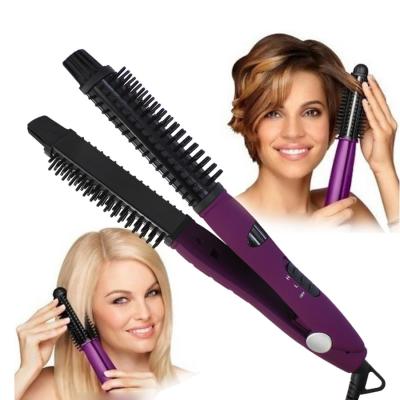 China Wholesale Safety Ceramic Flat Iron 2 In 1 Hair Straightener Curling Irons for sale