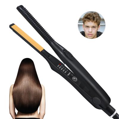 China Highest Level Small Hair And Pixie Cut Iron Flats For Short 3/10 Inch Beard Nano Titanium Hair Straightener With Dual Tension Pencil Flat Iron for sale