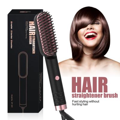 China New Hotel Design CE ROSH Approved Electric Straightener Ceramic Brush Hot Hair Comb for sale