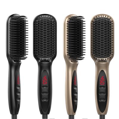 China Waterproof Hot Selling Functional Hair Straightening Electric Comb Beard Straightener Brush For Men for sale