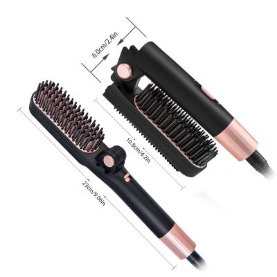 China Hotel OEM For New Item Wholesale Price Hair Comb Beard Brush 35W PTC Quick Heater High Quality Hair Straighter Brush for sale