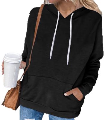 China Favorable price spring and autumn hot sale breathable customize women's hooded sweater with hood string for sale