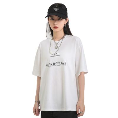 China 2021hot summer comfortable sale popular women's cotton front print loose short sleeve t-shirt for sale