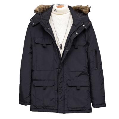 China Custom Made Heavy Polyamide Fur Collar Winter Thick Zipper Jackets 100% Thick Jacket For Men for sale