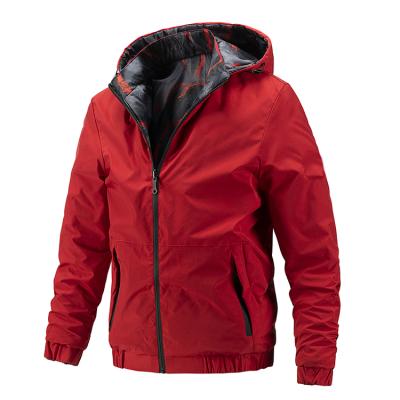 China Favorable Price 100% Polyester Leisure Men's Reversible Jacket With Stand, Hood And Pocket Front Men's Jackets for sale