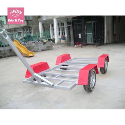 China 2-15 Years Kids Outdoor Bungee Trampoline On Trailer With Equipment Rack Towing Car for sale