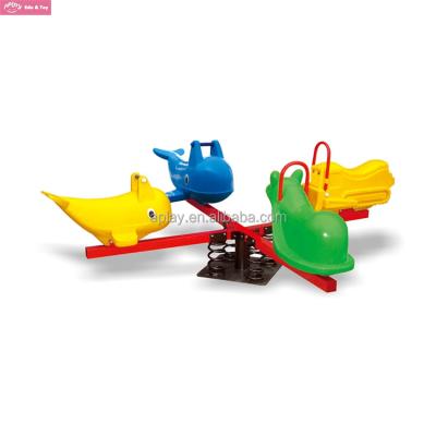 China LLDPE Four Seat Car Spring Rider Kids Playground Toy Plastic Animal Seesaw for sale