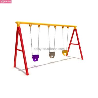 China Outdoor Playground Outdoor Playground Three Seats Metal Swing Sets For Older Kids for sale