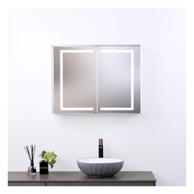 China Bright 3D Pattern Design Bathroom Vanity Smart Cabinet Led Light Mirror for sale