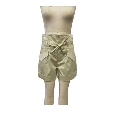 China Hot Selling Summer Breathable Classic Women Clothing Cotton Washable Cargo Shorts With Belt for sale