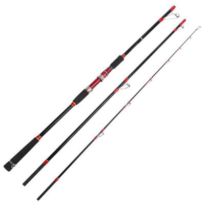 China WeiHe 2.1/2.4/2.7/3m Rod Glass Fiber Power Hand Carbon Spinning Fishing Pole Detachable 3 Section for sale