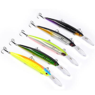 China Wholesale WeiHe 145mm Lure Gear Multi Color 12.5g Lure Minnow Fish Plastic Fishing Artificial Deep Lures for sale