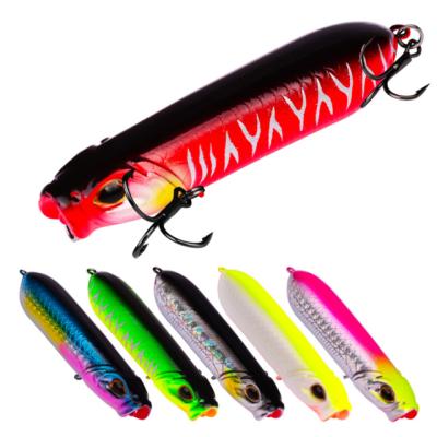 China WeiHe 8.3cm 11.5g Topwater Plastic Snap Bait Hard Bait Artificial Wobblers Plastic Fishing Tackle With 6# Hooks for sale