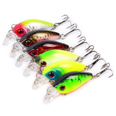 China WeiHe Minnow Plastic Fishing Lure 4.5cm 3.6g 8# Hooks 3D Eyes Crankbait Swim Wobbler Fish Bait Artificial Plastic Hard Fishing Tackle To for sale