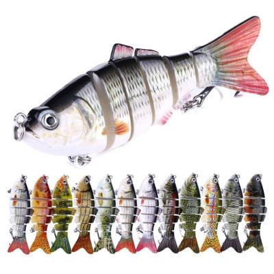 China ABS WeiHe Plastic 10cm 18g Jointed Fishing Lure 3D Eyes 6-Segment Realistic Fishing Crankbait With 2 Hook Fishing Bait PESCA Cebo For Low P for sale