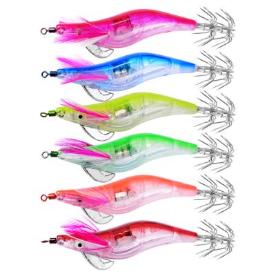 China WeiHe 10cm LED Shrimp Squid Night Fishing Electronic Luminous Jigs Lure Bass Bait Fish Tackle Equipment 2.5#hook Accessory for sale