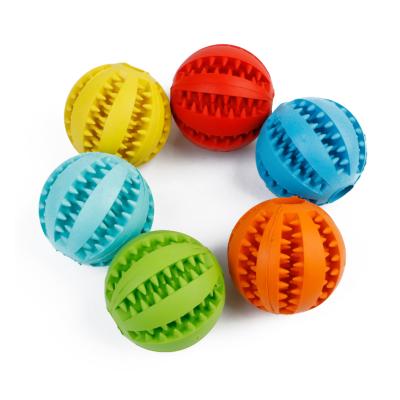 China Sustainable Pet Toy Rubber Ball Chew Toys Tooth Cleaning Leak Food Dog Toys Eco-Friendly Durable Cleaning Ball for sale