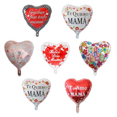 China Mothers Day 18 Inch Self-Seal Spanish Heart Balloon Party Decorated Happy Mother's Day Foil Balloon Wholesale for sale