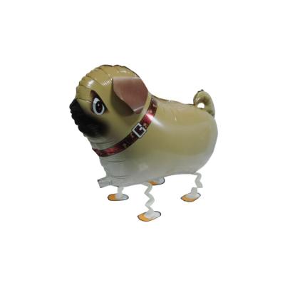 China Gift Toy Custom Foil Balloons Helium Pug Animal Shaped Pet Walking Balloon for sale