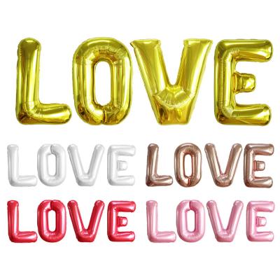 China 32inch Letter LOVE Suit Aluminum Foil Balloon Valentine's Day Wedding Decoration Letter Balloon Wholesale Advertising Toy for sale