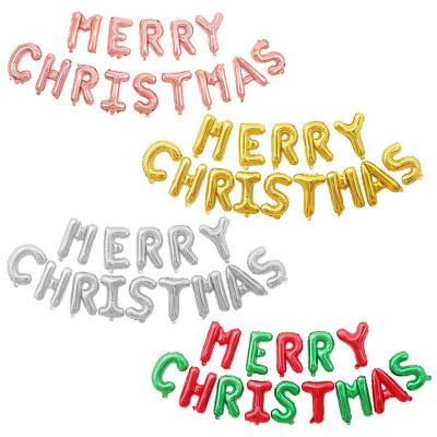 China Advertising Toy 16inch Merry Christmas Alphabet Set Christmas Party Foil Balloon Decorative Alphabet Wholesale for sale