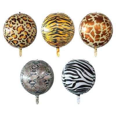 China Gift Toy 22 Inch 4D Foil Balloon Tiger Grain Leopard Snake Zebra Zebra Animal Birthday Party Decoration Balloon for sale