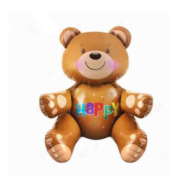 China Sitting 3D Aluminum Foil Balloon Bear Foil Balloon Birthday Party Wedding Decoration Children's Toy Balloon Wholesale for sale