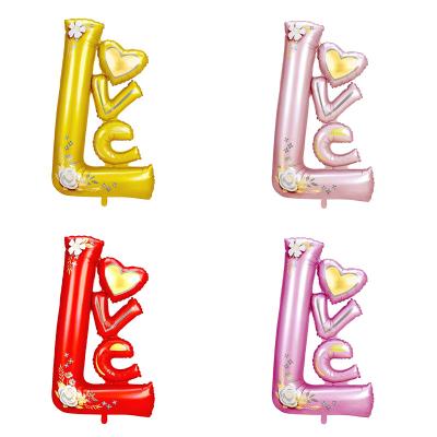 China Eternal love wedding birthday party self-closing Valentine's Day decorated leetter love foil balloon wholesale for sale