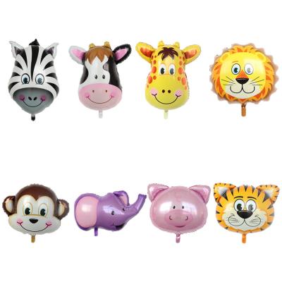 China Main wholesale big size kids birthday party balloon foil balloon monkey tiger giraffe lion pig zebra animal self shutter for sale