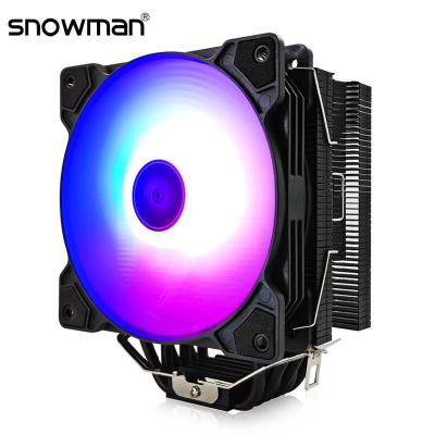 China Quiet CPU SNOWMAN 6 Heat Pipes Cooler RGB 120mm PWM 4 Pin PC Radiator Intel LGA 1700 1200 1150 1151 1366 AMD AM4 CPU Fans for sale